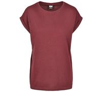Urban Classics Femme Ladies Extended Shoulder Tee T Shirt, Redwine, M EU