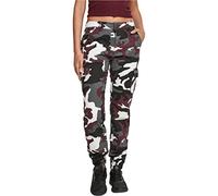 Urban Classics Femme Ladies High Waist Camo Cargo Pantalon, Multicolore (Wine Camo 02244), XS EU