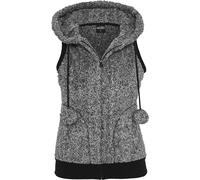 Urban Classics Femme Ladies Melange Teddy Vest Pull Sans Manches, Noir/Blanc, M EU