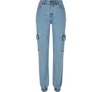 Urban Classics Femme Ladies Organic Stretch Denim Cargo Pants Clearblue Bleached 30