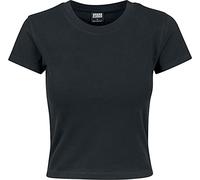 Urban Classics Femme Ladies Stretch Jersey Cropped Tee T Shirt, Noir (Black 00007), L EU