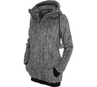 Urban Classics Femme - MELANGE TEDDY Long Zip Sweat à capuch