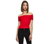 Urban Classics Femme T-shirt pour Femme Off Shoulder Rib T shirt, Fire Red, L EU