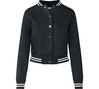 Urban Classics Femme Veste de Sport Varsity Jacket, Noir (Blk/Blk 00017), M EU