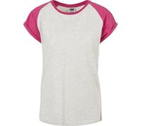 Urban Classics T-shirt femme Contrast Raglan Gris clair/Rose 5XL