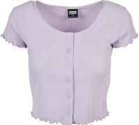 Urban Classics Femmes Femmes Cropped Button Up Rib Tee Lilas 3XL