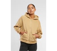 Urban Classics Jacquard Velvet Oversized Full Zip Sweatshirt Beige S Femme