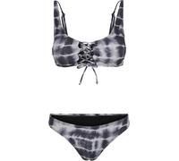 Urban Classics Lace Up Tie Dye Bikini Noir M Femme