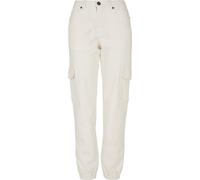 Urban Classics Femmes Ladies Organic Stretch Denim Cargo Pants Offwhite Raw 33