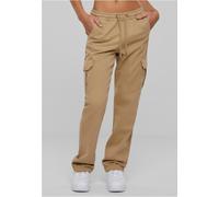 Urban Classics Ladies High Waist Twill Cargo Pants Union Beige Taille: M | Pantalons Cargo Outlet | Femme | Marron