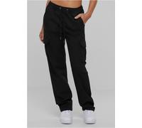 Urban Classics - Pantalon cargo twill taille haute TB6158 Noir Femme Taille S