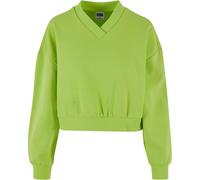 Urban Classics Femmes Recadrée Col En V Pull Polaire Extra-Large Ventre Nu