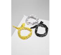 Urban Classics Foulard Bandana multicolore 3-Pack Black+Yellow+White