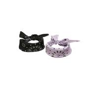 Urban Classics Lot de 2 Bandanas en Satin, Noir/Violet, Taille Unique Mixte