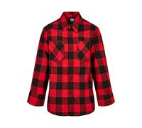 Urban Classics Garçon Pojkar Rutig Flanellskjorta Chemise, Noir/Rouge, 122-128 EU