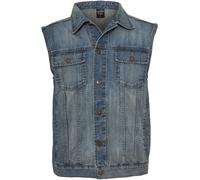 Urban Classics Veste denim Blouson en jean multi-poches Rétro années 80 Boutons argentés Bleu XXL