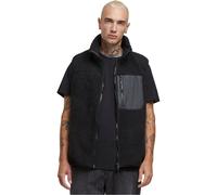 Urban Classics Gilet Sherpa Pour Hommes Avec Col Montant Et Zippé, Poche, Neuf