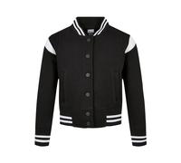 Urban Classics Girls Inset College Sweat Jacket, Noir/Blanc, 134-140 Fille