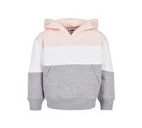 Urban Classics Girls Oversize 3-Tone Hoody Sweatshirt Capuche, Rose Clair/Blanc/Gris, 110 cm-116 cm Garçon