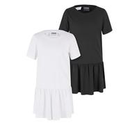 Urban Classics Girls Valance Tee Dress 2-Pack Robe, White+Black, 110/116 cm Fille