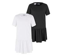Urban Classics Girls Valance Tee Dress 2-Pack Robe, White+Black, 110/116 cm Fille