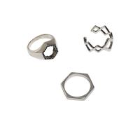 Urban Classics Graphic Ring 3-Pack argenté - S/M