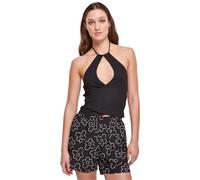 Urban Classics Haut Court enveloppé Dos Nu pour Femme Caraco, Noir