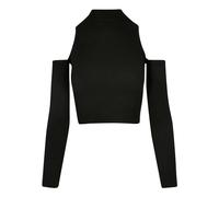 Urban Classics Haut Manches Longues Côtelé Court Femme T-Shirt Manches Longues Noir L