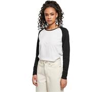 Urban Classics Haut Manches Longues Raglan Contrastantes Femme T-Shirt Manches Longues Blanc/Noir