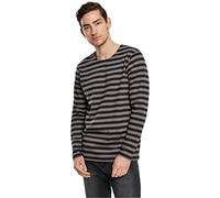 Urban Classics Regular Stripe Ls T-Shirt, Asphalte/Noir, S Hommes
