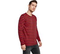 Urban Classics Regular Stripe Ls T-Shirt, Firered/Blk, M Hommes