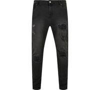 Urban Classics Heavy Destroyed Slim Fit Jeans Realblk Heavy Destroyed Washed W28-L32