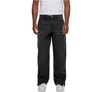 Urban Classics Heavy Ounce Straight Fit Zipped Jeans, Pantalons Homme, Black Washed,