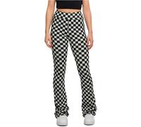 Urban Classics Leggings femme Évasé à carreaux Noir/Blanc L 85% Polyester 15% Élasthanne
