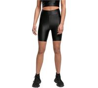 Urban Classics Femme Ladies Highwaist Shiny Metallic Cycle Shorts, Noir, M EU