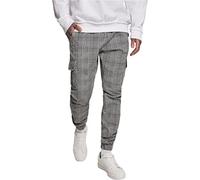 Urban Classics AOP Glencheck Cargo Jog Pants Pantalon, Multicolore (White/Black 01248), 58 (Taille Fabricant: XX-Large) Homme