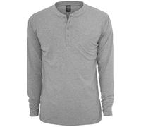 Urban Classics Homme Basic Henley L/S Tee Sweat-shirt, Gris, XS EU