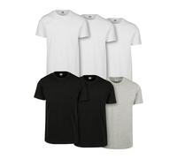Urban Classics Homme Basic Tee 6-pack T Shirt, Multicolore (Wht/Wht/Wht/Blk/Blk/Gry 02257), L EU