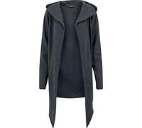 Urban Classics Homme Cardigan À Capuche Gilet Coton Manches Longues Fluide et Asym trique Oversize 2 Poches Lat rales charcoal Taille, Noir/Gris (Charcoal), M EU