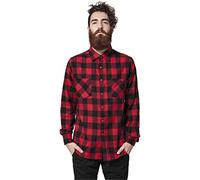 Urban Classics Homme Checked Flanell Shirt Chemise, Blk/Rouge, M EU