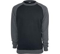 Urban Classics Herren 2-tone Raglan Crewneck Pullover, Mehrfarbig (Blk/Cha 445), 4XL EU