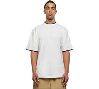 Urban Classics Homme Contrast Tall Tee T shirt, Blanc (Wht/Blk), L EU