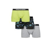 Urban Classics Homme Boxer Shorts 3-pack Caleçon, Island Aop + Citron Vert + Gris., 6XL EU