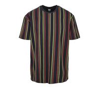 Urban Classics – T-shirt homme Oversized Retro Stripe imprimé Midnightnavy/Burnedred XXL