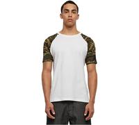 Urban Classics Homme Raglan Contrast Tee T-Shirt, Blanc/Bois Camo, L EU