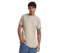 Urban Classics Homme Shaped Long Tee Manches Courtes Ourlet Arrondi Col Rond Basique Streetwear Minimaliste 100 Coton Jersey, Ivoire (Sand 208), S EU