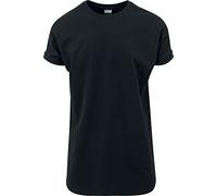 Urban Classics Homme Shaped Turnup URBAN CLASSICS T Shirt pour Homme Long avec Manches retrouss es Turn Up Tee Coupe Longue Manches, Noir (7), S EU