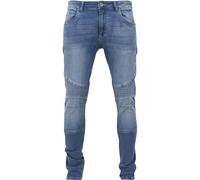 Urban Classics Homme Slim Fit Biker Jeans, Bleu Délavé (799), 30W / 32L EU