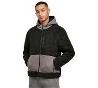 Urban Classics Hooded Sherpa Jacket, Noir/Asphalte, M Homme