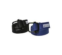 Urban Classics Ceinture garçon Industrial Canvas Belt Kids 2-Pack Black/Blue Einheitsgröße